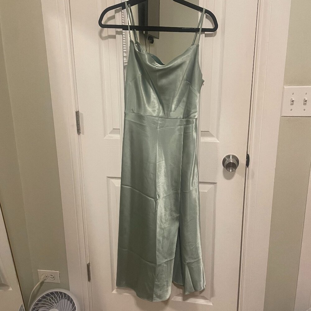 Sage Green Silk Birdy Grey Bridesmaids Dress Midi